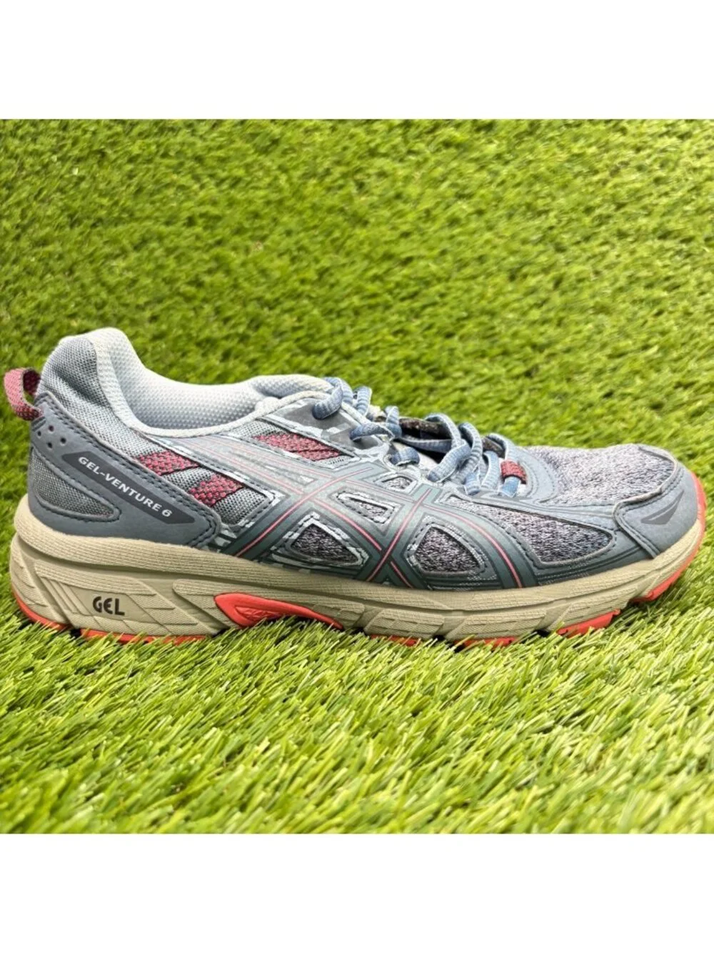 Asics Gel-Venture 6 Womens Size 8 Blue Pink Athletic Running Shoes Sneakers
